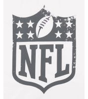 RE:COVERED X NFL T-shirt da uomo con stampa scudo vintage in cotone girocollo MMNFL1197 bianco RE:COVERED X NFL T-shirt da uomo con stampa scudo vintage in cotone girocollo MMNFL1197 bianco