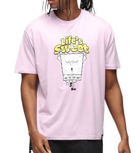 RE:COVERED X nickelodeon Herren T-Shirt SpongeBob Schwammkopf Design Baumwoll-Shirt Rundhals-Shirt MMVCM320 Lila RE:COVERED X nickelodeon Herren T-Shirt SpongeBob Schwammkopf Design Baumwoll-Shirt Rundhals-Shirt MMVCM320 Lila