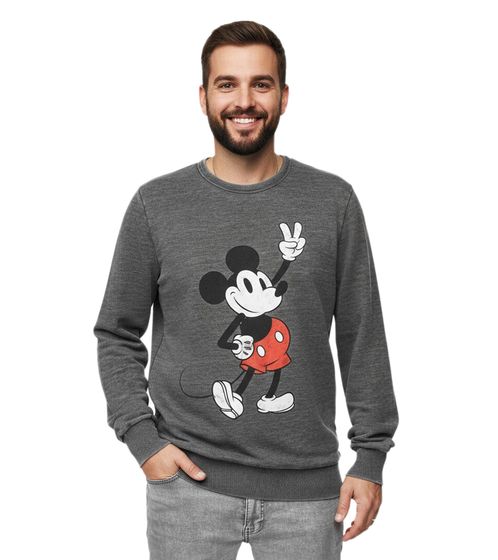 Pull ras du cou pour homme RE:COVERED X DISNEY avec imprimé Mickey Mouse. Pull de tous les jours en coton. MMDIS2489 Gris. Pull ras du cou pour homme RE:COVERED X DISNEY avec imprimé Mickey Mouse. Pull de tous les jours en coton. MMDIS2489 Gris.