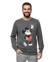 Pull ras du cou pour homme RE:COVERED X DISNEY avec imprimé Mickey Mouse. Pull de tous les jours en coton. MMDIS2489 Gris. Pull ras du cou pour homme RE:COVERED X DISNEY avec imprimé Mickey Mouse. Pull de tous les jours en coton. MMDIS2489 Gris.