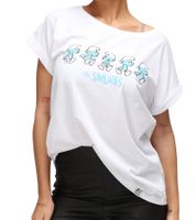 RE:COVERED X Schlümpfe Damen T-Shirt mit Schlumpf Print Baumwoll-Shirt Boyfriend-Cut Rundhals-Shirt RCSMF116 Weiß RE:COVERED X Schlümpfe Damen T-Shirt mit Schlumpf Print Baumwoll-Shirt Boyfriend-Cut Rundhals-Shirt RCSMF116 Weiß