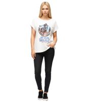 RE:COVERED X STAR WARS Damen T-Shirt mit "The Last Command"-Print Baumwoll-Shirt Kurzarm-Shirt MMSTW2394 Ecru-Weiß
