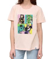 RE:COVERED X MARVEL T-shirt da donna con stampa "Pop Art Portrait" Maglietta in cotone a maniche corte MMMARV1125 Rosa RE:COVERED X MARVEL T-shirt da donna con stampa "Pop Art Portrait" Maglietta in cotone a maniche corte MMMARV1125 Rosa