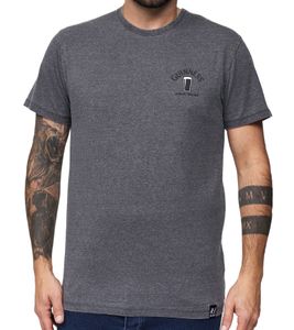 RE:COVERED X GUINESS Men's T-Shirt with Small Logo, Everyday Shirt, Cotton Shirt, Short-Sleeved Shirt AKGUIN235 Gray