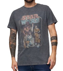 RE:COVERED X STAR WARS Men's Return of the Jedi T-Shirt with Cotton Short-Sleeve Shirt MMSTW2328 Dark Gray