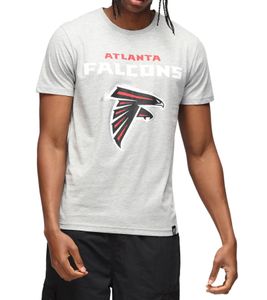 RE:COVERED X NFL ATLANTA FALCONS Men's T-Shirt with Large Logo, Crew Neck, MMNFL1193 Gray