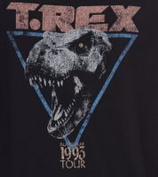 RE:COVERED X Jurassic Park Herren Kapuzen-Pullover mit "T-Rex 1993 Vintage"-Print Hoodie MMUNV2456 Schwarz