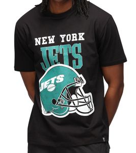 RE:COVERED X NFL Jets Men's T-Shirt with Logo Lettering, Cotton Shirt, Crew Neck, MMNFL1188 Black RE:COVERED X NFL Jets Men's T-Shirt with Logo Lettering, Cotton Shirt, Crew Neck, MMNFL1188 Black