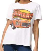 RE:COVERED Vintage Chevy Camaro Damen T-Shirt mit Auto-Print Baumwoll-Shirt Kurzarm-Shirt MMPKC475 Ecru-Weiß