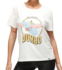 RE:COVERED X Disney T-shirt femme imprimé Dumbo en coton à col rond RCDIF2068 Laine-Blanc RE:COVERED X Disney T-shirt femme imprimé Dumbo en coton à col rond RCDIF2068 Laine-Blanc