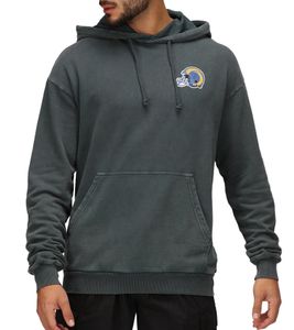 Sweat à capuche RE:COVERED X NFL Los Angeles Rams pour homme avec inscription Rams, en coton, manches longues, gris, RCNFL1316H Sweat à capuche RE:COVERED X NFL Los Angeles Rams pour homme avec inscription Rams, en coton, manches longues, gris, RCNFL1316H