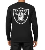 RE:COVERED NFL RAIDERS SHIELD Men's Sustainable Crew Neck Shirt with Team Logo, Cotton Long-Sleeve Pullover MMNFL1135 Black RE:COVERED NFL RAIDERS SHIELD Men's Sustainable Crew Neck Shirt with Team Logo, Cotton Long-Sleeve Pullover MMNFL1135 Black