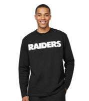 RE:COVERED NFL RAIDERS SHIELD Men's Sustainable Crew Neck Shirt with Team Logo, Cotton Long-Sleeve Pullover MMNFL1135 Black RE:COVERED NFL RAIDERS SHIELD Men's Sustainable Crew Neck Shirt with Team Logo, Cotton Long-Sleeve Pullover MMNFL1135 Black