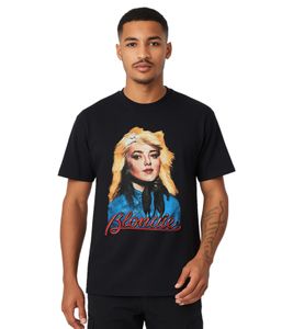 RE:COVERED X BLONDIE Herren nachhaltiges T-Shirt mit Debbie Harry-Print cooles Baumwoll-Shirt Band-Shirt MMESY127 Schwarz