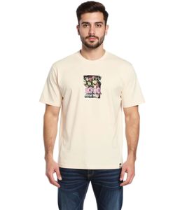 T-shirt homme RE:COVERED X ACDC avec imprimé du groupe ACDC, en coton, avec grand lettrage, col rond, beige MMPER771 T-shirt homme RE:COVERED X ACDC avec imprimé du groupe ACDC, en coton, avec grand lettrage, col rond, beige MMPER771