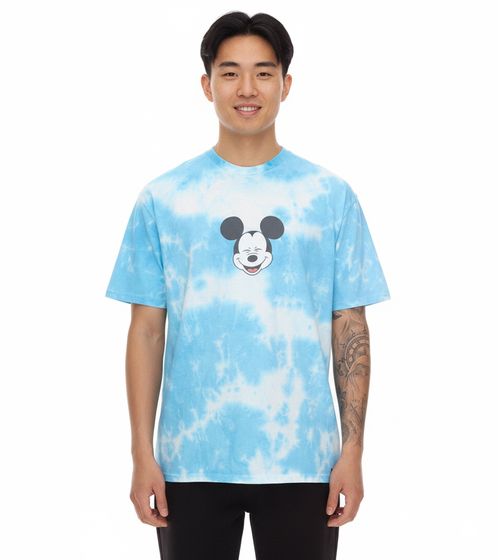 RE:COVERED X Disney T-shirt da uomo con stampa di Topolino in cotone a scollo tondo MMDIS2787 blu