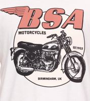 RE:COVERED X BSA Herren T-Shirt mit Birmingham Motorrad-Print Baumwoll-Shirt Rundhals-Shirt MMBSA296 Ecru-Weiß RE:COVERED X BSA Herren T-Shirt mit Birmingham Motorrad-Print Baumwoll-Shirt Rundhals-Shirt MMBSA296 Ecru-Weiß