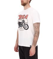 RE:COVERED X BSA Herren T-Shirt mit Birmingham Motorrad-Print Baumwoll-Shirt Rundhals-Shirt MMBSA296 Ecru-Weiß RE:COVERED X BSA Herren T-Shirt mit Birmingham Motorrad-Print Baumwoll-Shirt Rundhals-Shirt MMBSA296 Ecru-Weiß