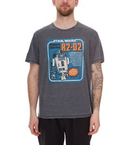 T-shirt homme RE:COVERED X STAR WARS avec imprimé R2D2, en coton, à manches courtes, AKSTW2229, gris foncé T-shirt homme RE:COVERED X STAR WARS avec imprimé R2D2, en coton, à manches courtes, AKSTW2229, gris foncé