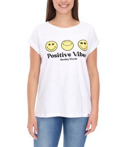 RE:COVERED X Smileyworld T-shirt femme avec smileys colorés T-shirt en coton à col rond RCSMLYWD460 Blanc RE:COVERED X Smileyworld T-shirt femme avec smileys colorés T-shirt en coton à col rond RCSMLYWD460 Blanc