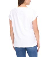 RE:COVERED X Smileyworld Damen T-Shirt mit farbigen Smileys Baumwoll-Shirt Rundhals-Shirt RCSMLYWD460 Weiß