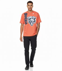 T-shirt homme RE:COVERED X NFL avec grand logo BEARS imprimé en coton, col ras du cou, orange MMNFL1140 T-shirt homme RE:COVERED X NFL avec grand logo BEARS imprimé en coton, col ras du cou, orange MMNFL1140