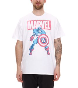 T-shirt homme RE:COVERED X MARVEL avec imprimé figurine MARVEL et Captain America, en coton, manches courtes, blanc, IFMMMARV1104 T-shirt homme RE:COVERED X MARVEL avec imprimé figurine MARVEL et Captain America, en coton, manches courtes, blanc, IFMMMARV1104
