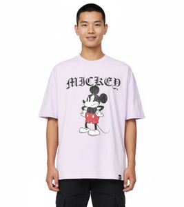 RE:COVERED X Disney - Camiseta para hombre con estampado de Mickey Mouse Gruñón, algodón, cuello redondo, MMDIS2689, color morado RE:COVERED X Disney - Camiseta para hombre con estampado de Mickey Mouse Gruñón, algodón, cuello redondo, MMDIS2689, color morado