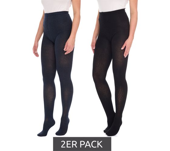 Pack de 2 medias de algodón para mujer ROGO X LAVANA, medias cómodas, 542819 Negro/Gris