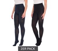 Pack de 2 medias de algodón para mujer ROGO X LAVANA, medias cómodas, 542819 Negro/Gris