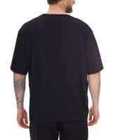 Camiseta de hombre STONES, clásica camiseta de algodón de cuello redondo con logotipo bordado, manga corta, 240 g/m², talla grande, color negro