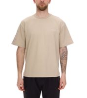 STONES Herren T-Shirt klassisches Baumwoll-Shirt mit Rundhals und Stick-Logo Kurzarm-Shirt 240gsm Oversized Beige STONES Herren T-Shirt klassisches Baumwoll-Shirt mit Rundhals und Stick-Logo Kurzarm-Shirt 240gsm Oversized Beige