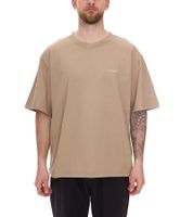 T-shirt homme STONES, chemise moderne en coton, chemise à manches courtes 240 g/m² avec col rond et logo brodé, coupe oversize, marron clair T-shirt homme STONES, chemise moderne en coton, chemise à manches courtes 240 g/m² avec col rond et logo brodé, coupe oversize, marron clair