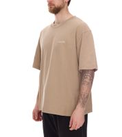 T-shirt homme STONES, chemise moderne en coton, chemise à manches courtes 240 g/m² avec col rond et logo brodé, coupe oversize, marron clair T-shirt homme STONES, chemise moderne en coton, chemise à manches courtes 240 g/m² avec col rond et logo brodé, coupe oversize, marron clair