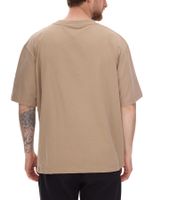 T-shirt homme STONES, chemise moderne en coton, chemise à manches courtes 240 g/m² avec col rond et logo brodé, coupe oversize, marron clair T-shirt homme STONES, chemise moderne en coton, chemise à manches courtes 240 g/m² avec col rond et logo brodé, coupe oversize, marron clair