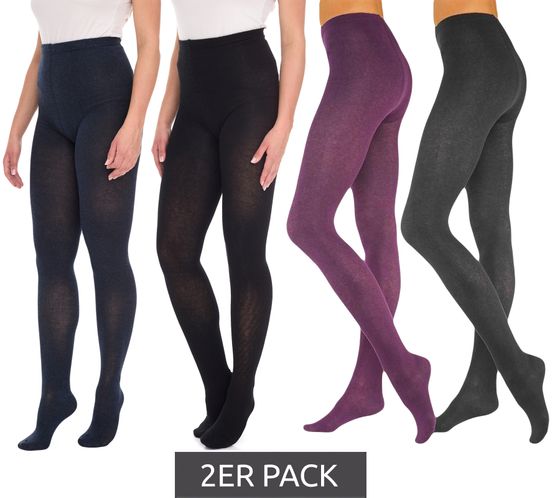 Pack de 2 medias de algodón para mujer ROGO X LAVANA, medias cómodas, 542819 Negro/Gris o Negro/Morado