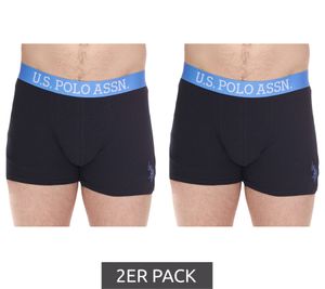 2er Pack U.S. POLO ASSN. Herren Boxershorts atmungsaktive Baumwoll-Unterhose Unterwäsche 011601_US16133_02 999 Schwarz/Hellblau