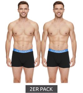 2er Pack U.S. POLO ASSN. Herren Boxershorts atmungsaktive Baumwoll-Unterhose Unterwäsche 011601_US16133_02 999 Schwarz/Hellblau