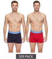 2er Pack U.S. POLO ASSN. Herren Boxershorts atmungsaktive Baumwoll-Unterhose Unterwäsche 011601_US16133_02 Schwarz oder Blau/Rot