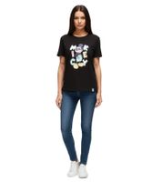 Camiseta sostenible para mujer RE:COVERED X Disney con estampado de Mickey Mouse en colores pastel. Camisa de algodón, cuello redondo, RCDIF207, color blanco o negro