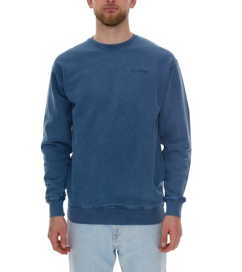 ROCKUPY Felpa da uomo in cotone con ricamo del logo, girocollo, UNI-400203 blu scuro