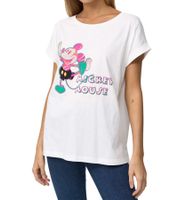 RE:COVERED X Disney Camiseta de mujer con estampado de Mickey Mouse y sus amigos o Mickey Mouse 1928 Camisa de algodón Camisa de cuello redondo Blanca RE:COVERED X Disney Camiseta de mujer con estampado de Mickey Mouse y sus amigos o Mickey Mouse 1928 Camisa de algodón Camisa de cuello redondo Blanca