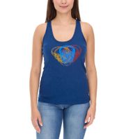 Camiseta de tirantes ROCKUPY para mujer con estampado de calavera de algodón, camisa de verano 218006 azul oscuro