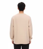 STONES Herren Oversized-Pullover moderner Baumwoll-Sweater mit Rundhals-Ausschnitt Sweatshirt 400gsm mit Logo-Stick Beige STONES Herren Oversized-Pullover moderner Baumwoll-Sweater mit Rundhals-Ausschnitt Sweatshirt 400gsm mit Logo-Stick Beige