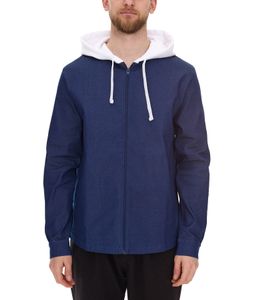 ROCKUPY Herren Denim-Jacke mit Baumwollanteil Übergangs-Jacke mit Kapuze RPM20_040201 Dunkelblau