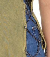 Camiseta ROCKUPY para mujer, de manga corta y con abertura lateral, de algodón, cuello redondo, 393828, verde
