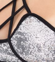 ROCKUPY Women's Tank Top with Glitter Bra, Summer Shirt, Round Neck Top, W100102018 Black