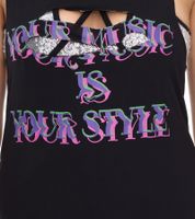 ROCKUPY Women's Tank Top with Glitter Bra, Summer Shirt, Round Neck Top, W100102018 Black