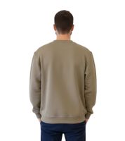 STONES men's oversized sweater, modern cotton sweater with round neck, 400gsm sweatshirt with logo embroidery, beige or light brown STONES men's oversized sweater, modern cotton sweater with round neck, 400gsm sweatshirt with logo embroidery, beige or light brown