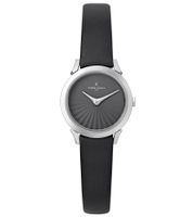 Pierre Cardin Women's Watch with a Simple Dial, Analog Quartz Watch with a Leather Strap, 3 ATM, 27 mm CPI.250, Black/White or Black